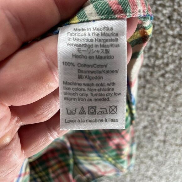 J Crew Shirt Womens 8 Red Green Plaid Button Up Flannel Always Cotton Preppy - Picture 9 of 11